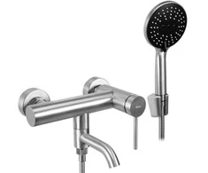 Vonios maišytuvas su dušo komplektu REA Clif, Brushed Nickel Inox