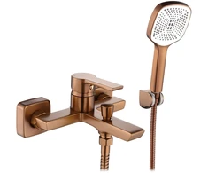 Vonios maišytuvas su dušo komplektu REA Argus, Brushed Copper