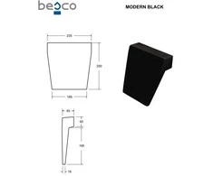 Vonios pagalvėlė Besco Modern, Juodas