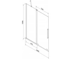 Vonios sienelė Mexen Velar, 100 x 150 cm, Gun metal/matinis stiklas