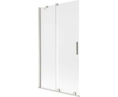 Vonios sienelė Mexen Velar, 100 x 150 cm, Brushed nickel/matinis stiklas
