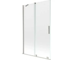 Vonios sienelė Mexen Velar, 110 x 150 cm, Brushed nickel/Transparent