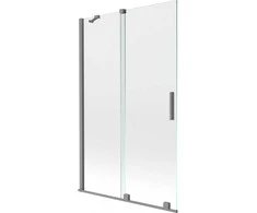 Vonios sienelė Mexen Velar, 110 x 150 cm, Gun metal/Transparent