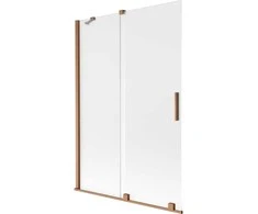 Vonios sienelė Mexen Velar, 120 x 150 cm, Brushed copper/matinis stiklas