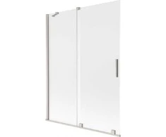 Vonios sienelė Mexen Velar, 130 x 150 cm, Brushed nickel/matinis stiklas