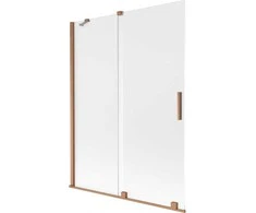 Vonios sienelė Mexen Velar, 130 x 150 cm, Brushed copper/matinis stiklas