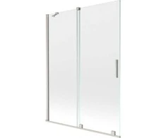 Vonios sienelė Mexen Velar, 130 x 150 cm, Brushed nickel/Transparent