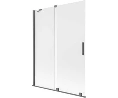 Vonios sienelė Mexen Velar, 130 x 150 cm, Gun metal/matinis stiklas