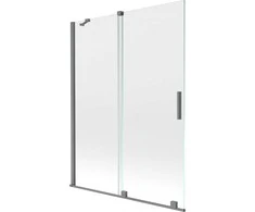 Vonios sienelė Mexen Velar, 130 x 150 cm, Gun metal/Transparent