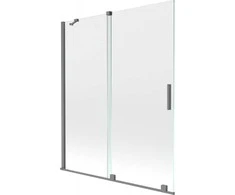 Vonios sienelė Mexen Velar, 140 x 150 cm, Gun metal/Transparent