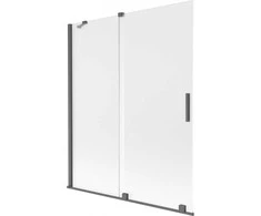Vonios sienelė Mexen Velar, 140 x 150 cm, Brushed gun pilka/matinis stiklas