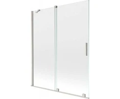 Vonios sienelė Mexen Velar, 140 x 150 cm, Brushed nickel/Transparent