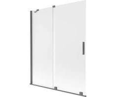 Vonios sienelė Mexen Velar, 140 x 150 cm, Gun metal/matinis stiklas