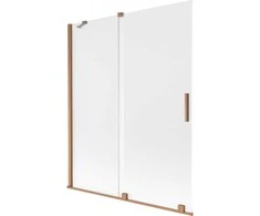 Vonios sienelė Mexen Velar, 140 x 150 cm, Brushed copper/matinis stiklas