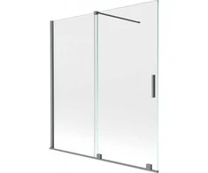Vonios sienelė Mexen Velar, 150 x 150 cm, Gun metal/Transparent