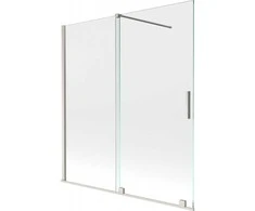 Vonios sienelė Mexen Velar, 150 x 150 cm, Brushed nickel/Transparent