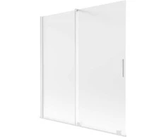 Vonios sienelė Mexen Velar, 150 x 150 cm, Baltas/matinis stiklas