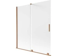 Vonios sienelė Mexen Velar, 150 x 150 cm, Brushed copper/matinis stiklas