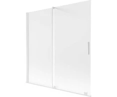 Vonios sienelė Mexen Velar, 160 x 150 cm, Baltas/matinis stiklas