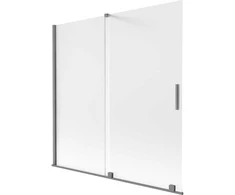Vonios sienelė Mexen Velar, 160 x 150 cm, Gun metal/matinis stiklas
