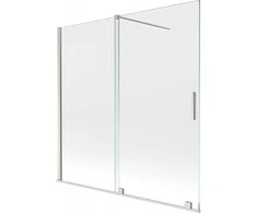 Vonios sienelė Mexen Velar, 160 x 150 cm, Brushed nickel/Transparent