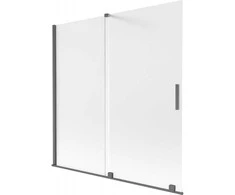 Vonios sienelė Mexen Velar, 160 x 150 cm, Brushed gun pilka/matinis stiklas