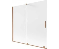Vonios sienelė Mexen Velar, 170 x 150 cm, Brushed copper/matinis stiklas