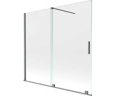 Vonios sienelė Mexen Velar, 170 x 150 cm, Gun metal/Transparent