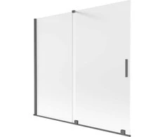 Vonios sienelė Mexen Velar, 170 x 150 cm, Brushed gun pilka/matinis stiklas