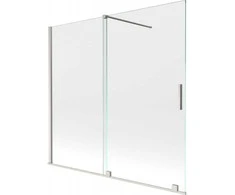 Vonios sienelė Mexen Velar, 170 x 150 cm, Brushed nickel/Transparent