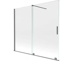 Vonios sienelė Mexen Velar, 180 x 150 cm, Gun metal/Transparent
