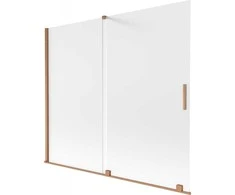 Vonios sienelė Mexen Velar, 180 x 150 cm, Brushed copper/matinis stiklas
