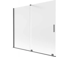 Vonios sienelė Mexen Velar, 180 x 150 cm, Brushed gun pilka/matinis stiklas