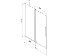 Vonios sienelė Mexen Velar, 70 x 150 cm, Gun metal/Transparent