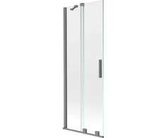Vonios sienelė Mexen Velar, 70 x 150 cm, Gun metal/Transparent