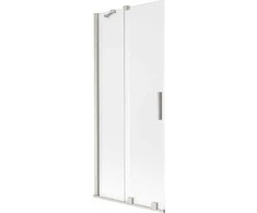 Vonios sienelė Mexen Velar, 80 x 150 cm, Brushed nickel/matinis stiklas