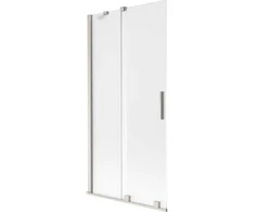 Vonios sienelė Mexen Velar, 95 x 150 cm, Brushed nickel/matinis stiklas