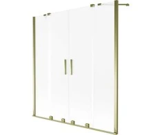 Vonios sienelė Mexen Velar Duo, 140 x 150 cm, Gold/matinis stiklas