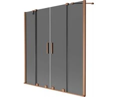 Vonios sienelė Mexen Velar Duo, 140 x 150 cm, Brushed copper/Graphite