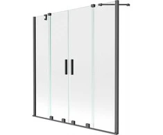 Vonios sienelė Mexen Velar Duo, 140 x 150 cm, Gun metal/Transparent