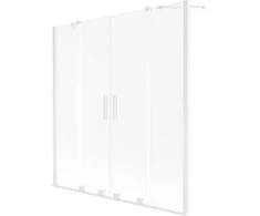 Vonios sienelė Mexen Velar Duo, 140 x 150 cm, Baltas/matinis stiklas