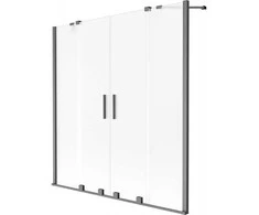 Vonios sienelė Mexen Velar Duo, 140 x 150 cm, Brushed gun pilka/matinis stiklas