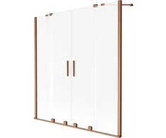 Vonios sienelė Mexen Velar Duo, 140 x 150 cm, Brushed copper/matinis stiklas