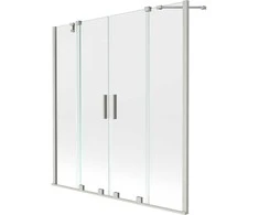 Vonios sienelė Mexen Velar Duo, 140 x 150 cm, Brushed nickel/Transparent