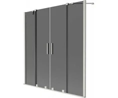 Vonios sienelė Mexen Velar Duo, 140 x 150 cm, Brushed nickel/Graphite