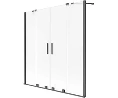 Vonios sienelė Mexen Velar Duo, 140 x 150 cm, Gun metal/matinis stiklas