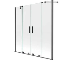 Vonios sienelė Mexen Velar Duo, 150 x 150 cm, Gun metal/Transparent