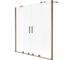 Vonios sienelė Mexen Velar Duo, 160 x 150 cm, Brushed copper/matinis stiklas