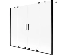 Vonios sienelė Mexen Velar Duo, 170 x 150 cm, Juodas/matinis stiklas
