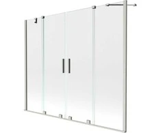 Vonios sienelė Mexen Velar Duo, 170 x 150 cm, Brushed nickel/Transparent